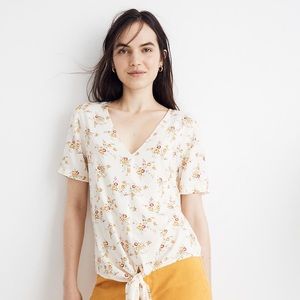 Madewell Novel Tie-Front Top in Windowbox Floral
